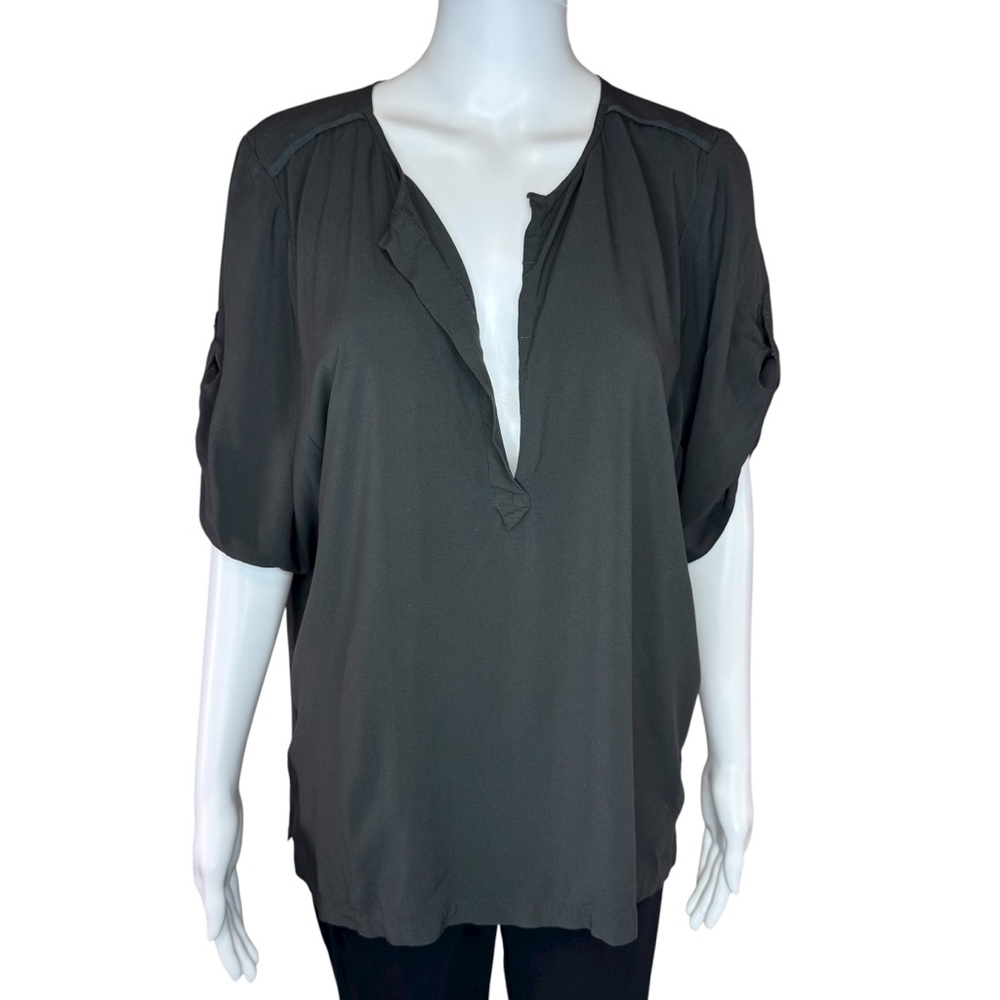 Humanoid Black V Neck Blouse XL